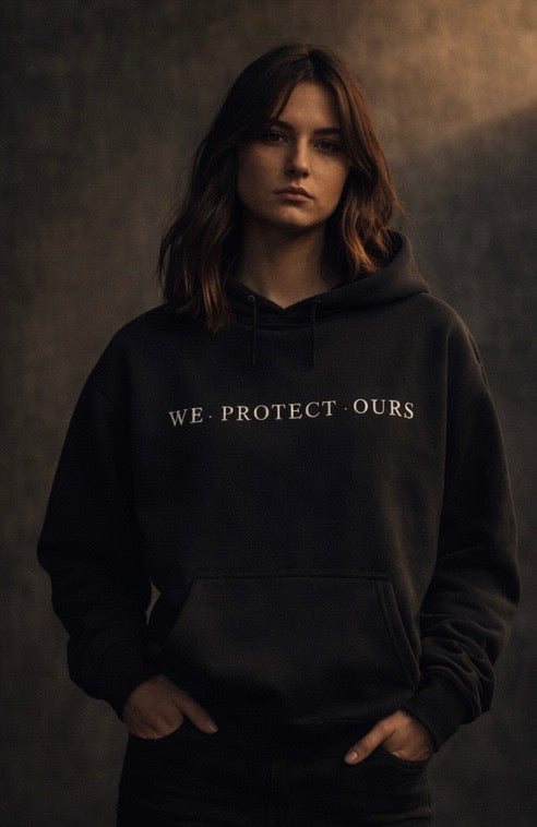 We Protect Ours Heavyweight Box Hoodie – Vintage Black