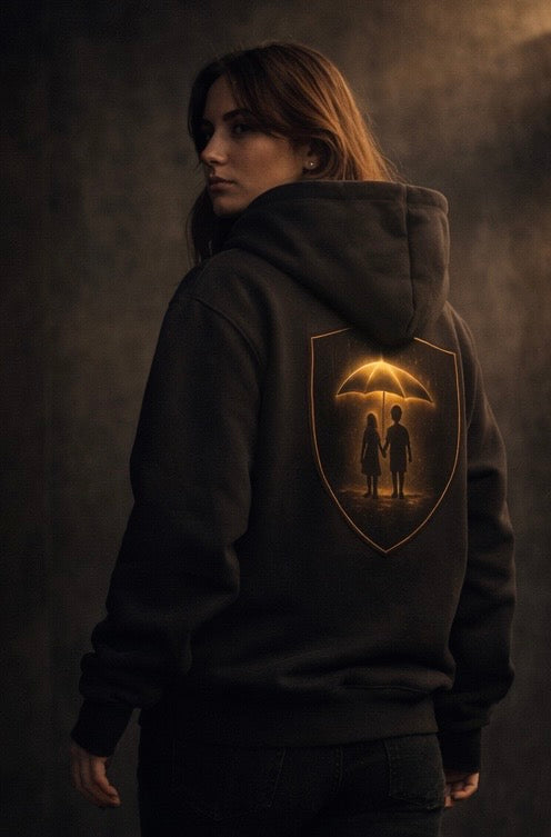 We Protect Ours Heavyweight Box Hoodie – Vintage Black