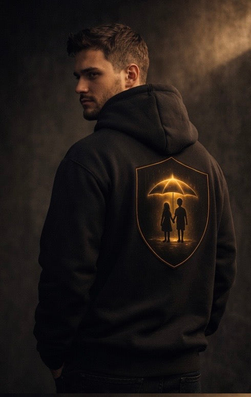 We Protect Ours Heavyweight Box Hoodie – Vintage Black