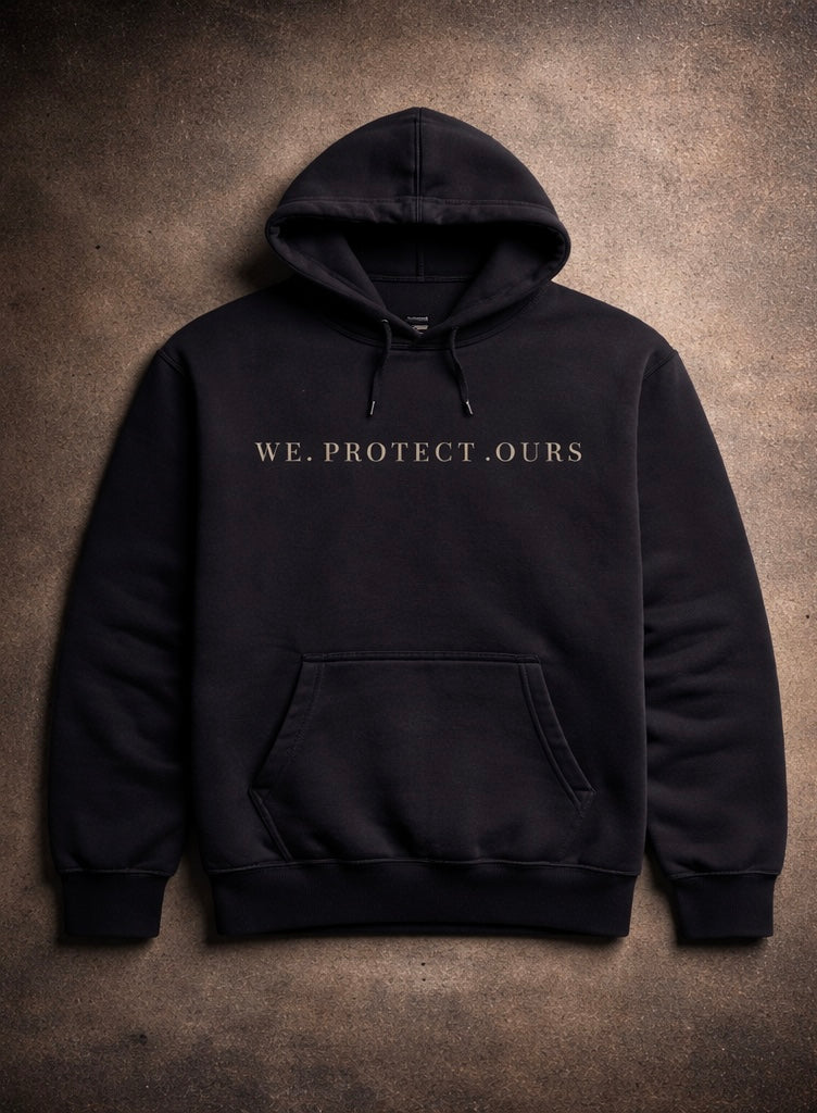 We Protect Ours Heavyweight Box Hoodie – Vintage Black